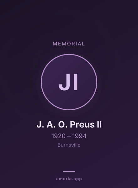 Memorial portrait of J. A. O. Preus II