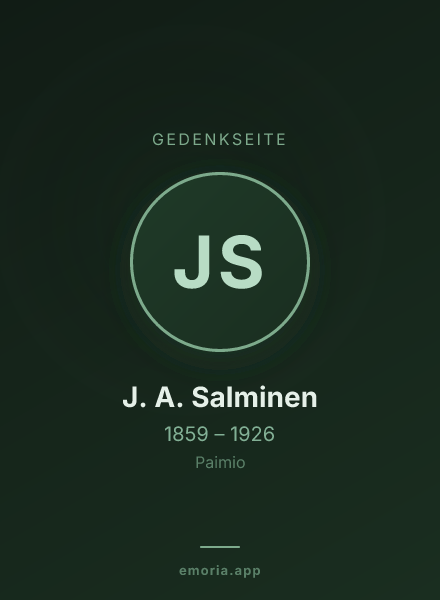 Gedenkportrait von J. A. Salminen