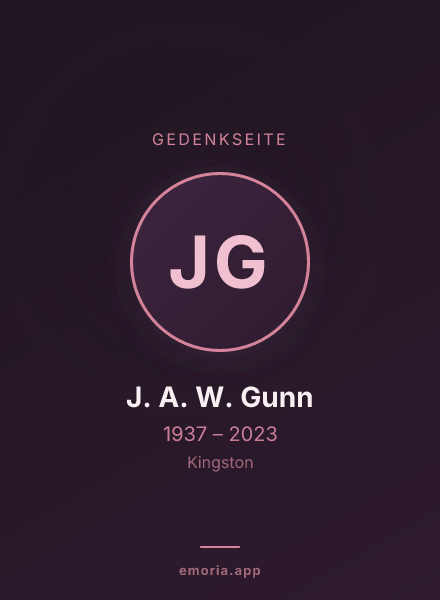 Gedenkportrait von J. A. W. Gunn