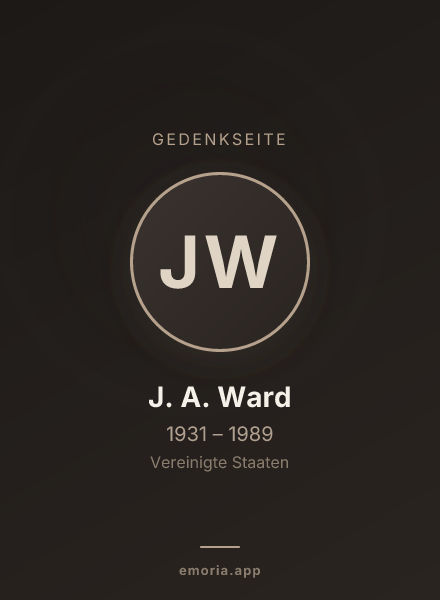 Gedenkportrait von J. A. Ward