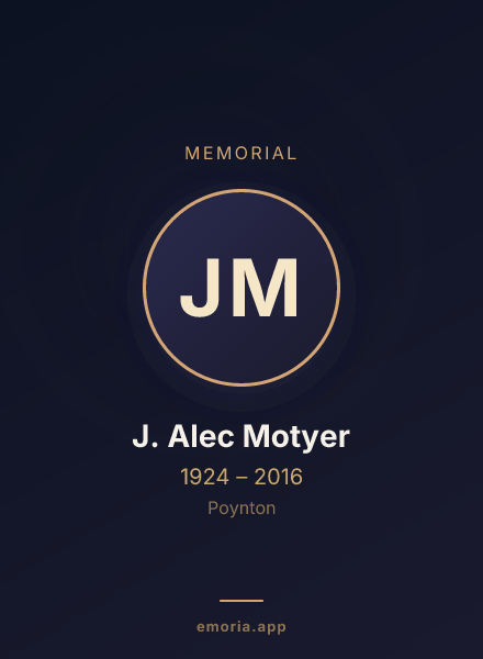 Memorial portrait of J. Alec Motyer
