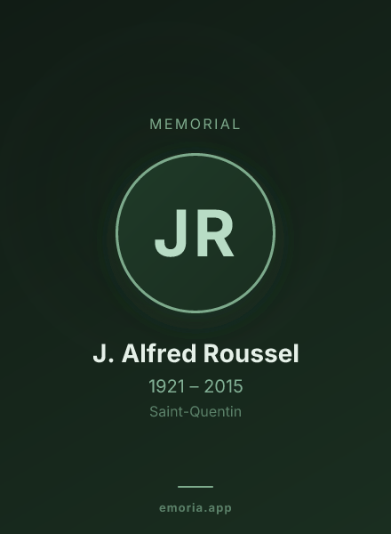 Memorial portrait of J. Alfred Roussel