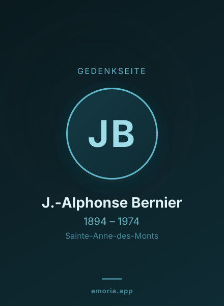 Gedenkportrait von J.-Alphonse Bernier