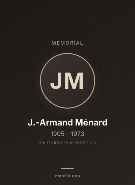 Memorial portrait of J.-Armand Ménard