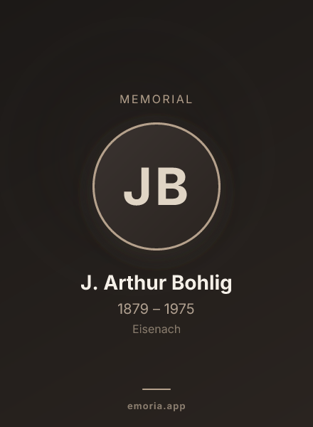 Memorial portrait of J. Arthur Bohlig