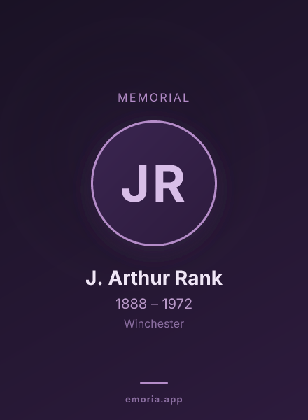 Memorial portrait of J. Arthur Rank