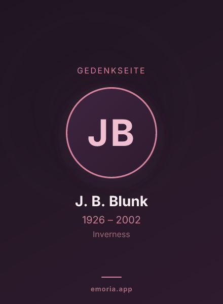 Gedenkportrait von J. B. Blunk