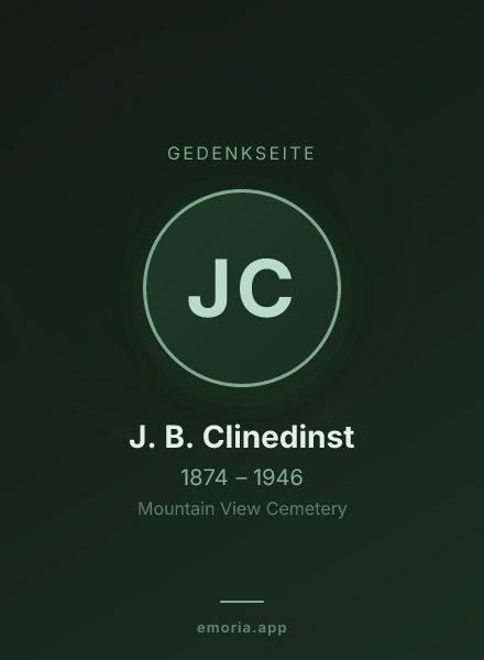 Gedenkportrait von J. B. Clinedinst