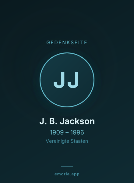 Gedenkportrait von J. B. Jackson