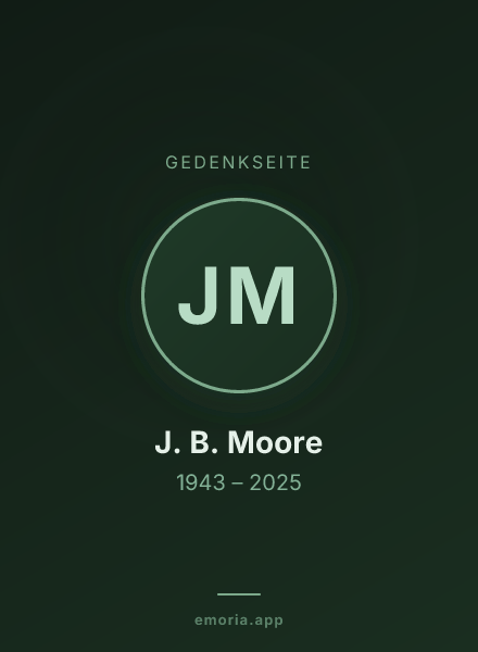 Gedenkportrait von J. B. Moore