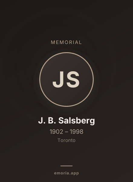 Memorial portrait of J. B. Salsberg