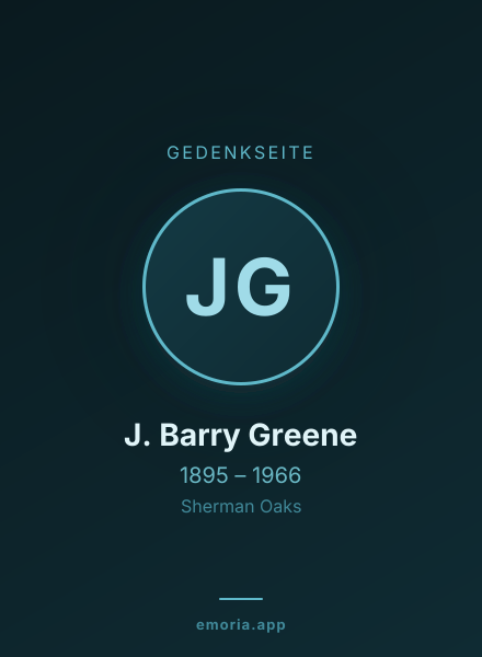 Gedenkportrait von J. Barry Greene