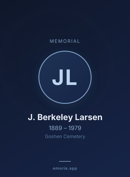 Memorial portrait of J. Berkeley Larsen