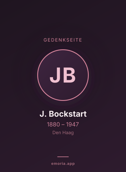 Gedenkportrait von J. Bockstart