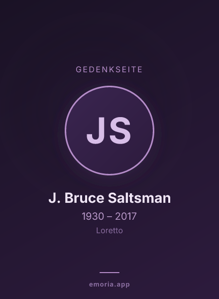 Gedenkportrait von J. Bruce Saltsman