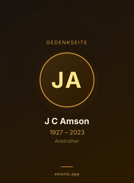Gedenkportrait von J C Amson