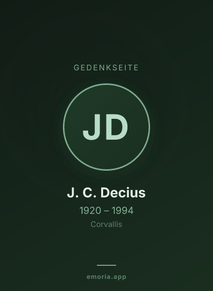 Gedenkportrait von J. C. Decius