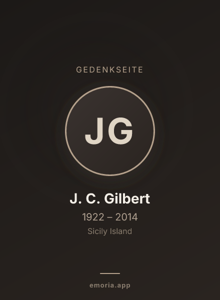 Gedenkportrait von J. C. Gilbert