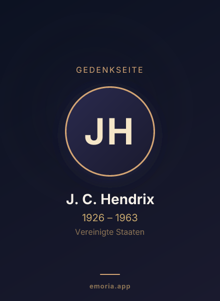 Gedenkportrait von J. C. Hendrix