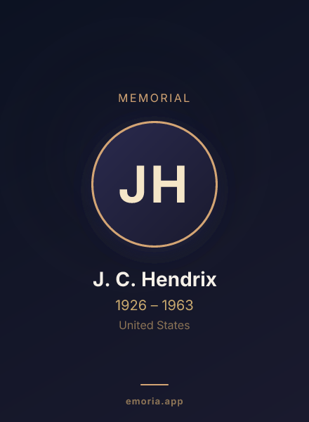 Memorial portrait of J. C. Hendrix