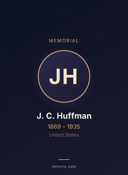 Memorial portrait of J. C. Huffman