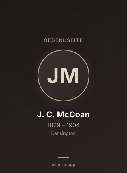 Gedenkportrait von J. C. McCoan