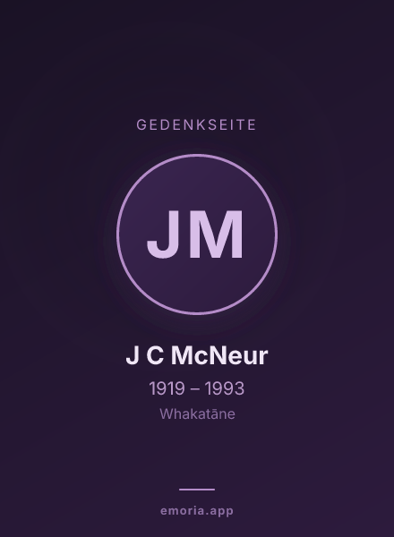 Gedenkportrait von J C McNeur