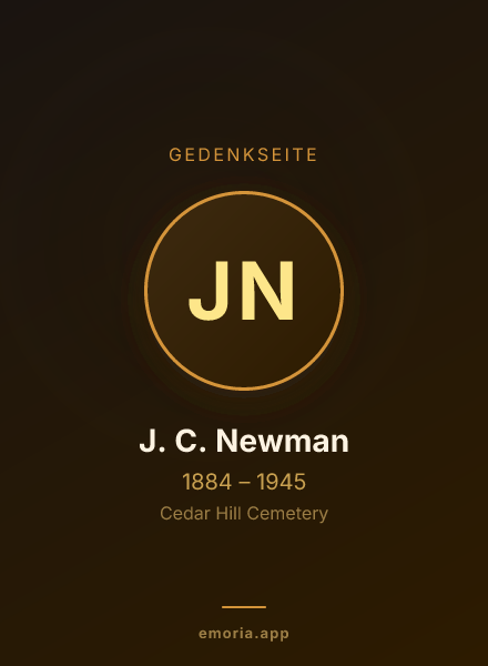 Gedenkportrait von J. C. Newman