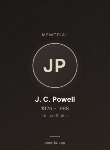 Memorial portrait of J. C. Powell