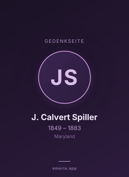 Gedenkportrait von J. Calvert Spiller