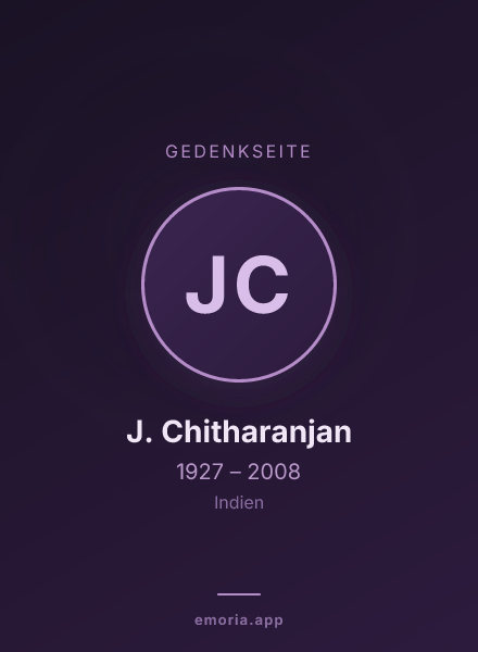 Gedenkportrait von J. Chitharanjan