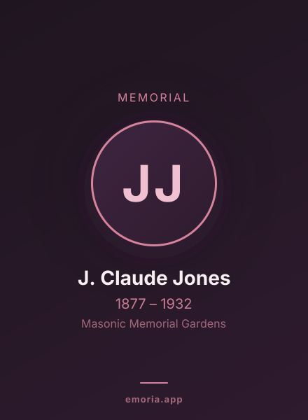 Memorial portrait of J. Claude Jones