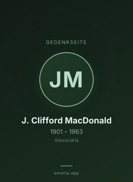 Gedenkportrait von J. Clifford MacDonald
