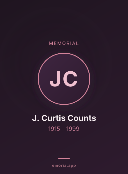 Memorial portrait of J. Curtis Counts