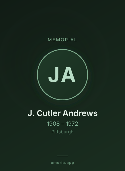 Memorial portrait of J. Cutler Andrews