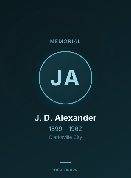 Memorial portrait of J. D. Alexander