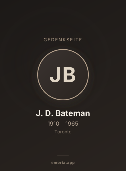 Gedenkportrait von J. D. Bateman