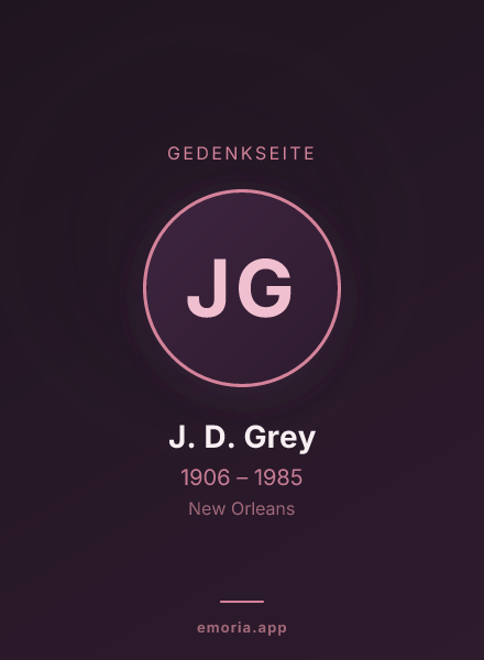 Gedenkportrait von J. D. Grey