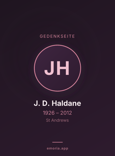 Gedenkportrait von J. D. Haldane