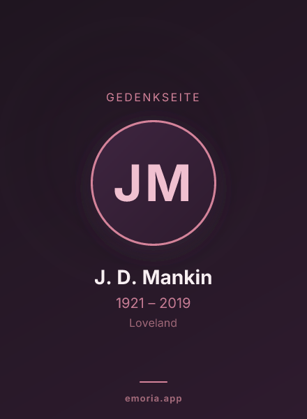 Gedenkportrait von J. D. Mankin