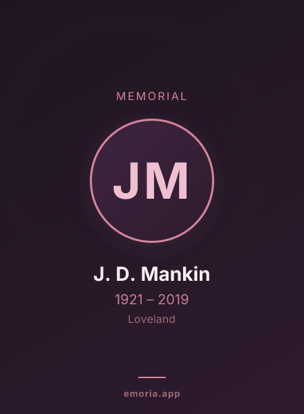 Memorial portrait of J. D. Mankin