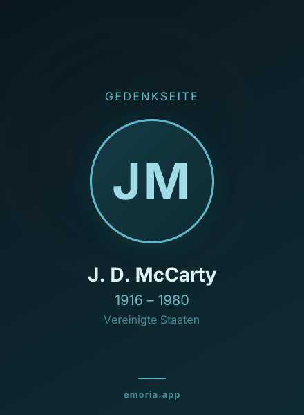 Gedenkportrait von J. D. McCarty