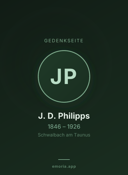 Gedenkportrait von J. D. Philipps