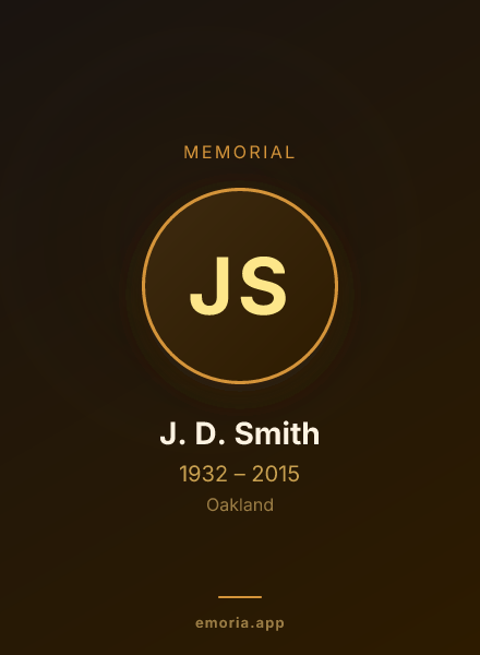 Memorial portrait of J. D. Smith