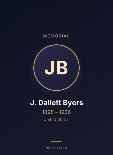 Memorial portrait of J. Dallett Byers