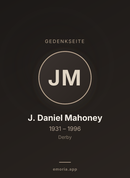 Gedenkportrait von J. Daniel Mahoney