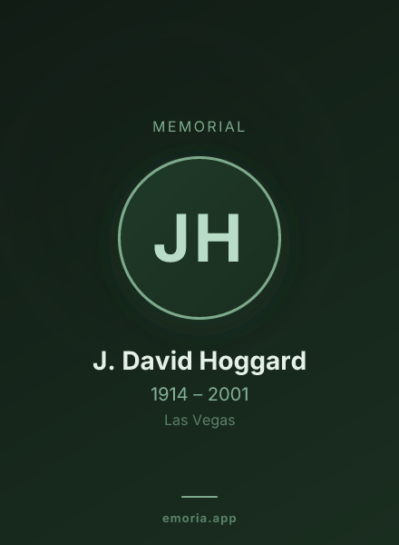 Memorial portrait of J. David Hoggard