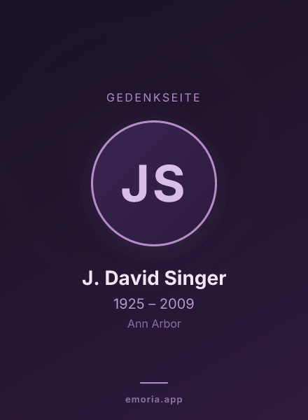 Gedenkportrait von J. David Singer