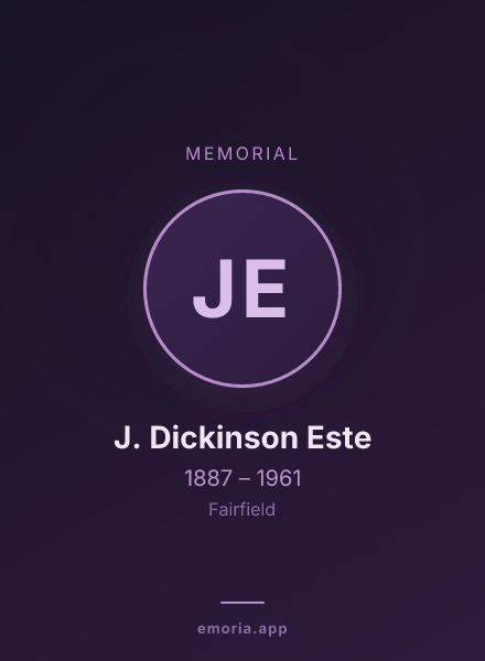 Memorial portrait of J. Dickinson Este
