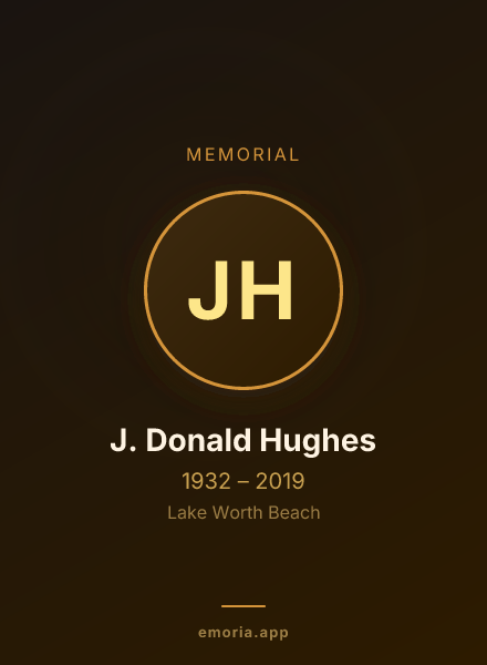 Memorial portrait of J. Donald Hughes